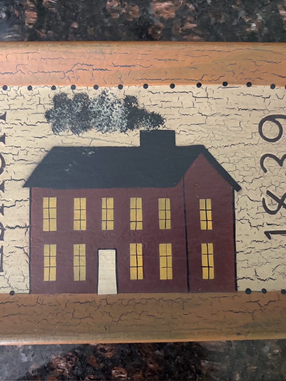 Primitive Plate 10.5 by 6.5” House 1839